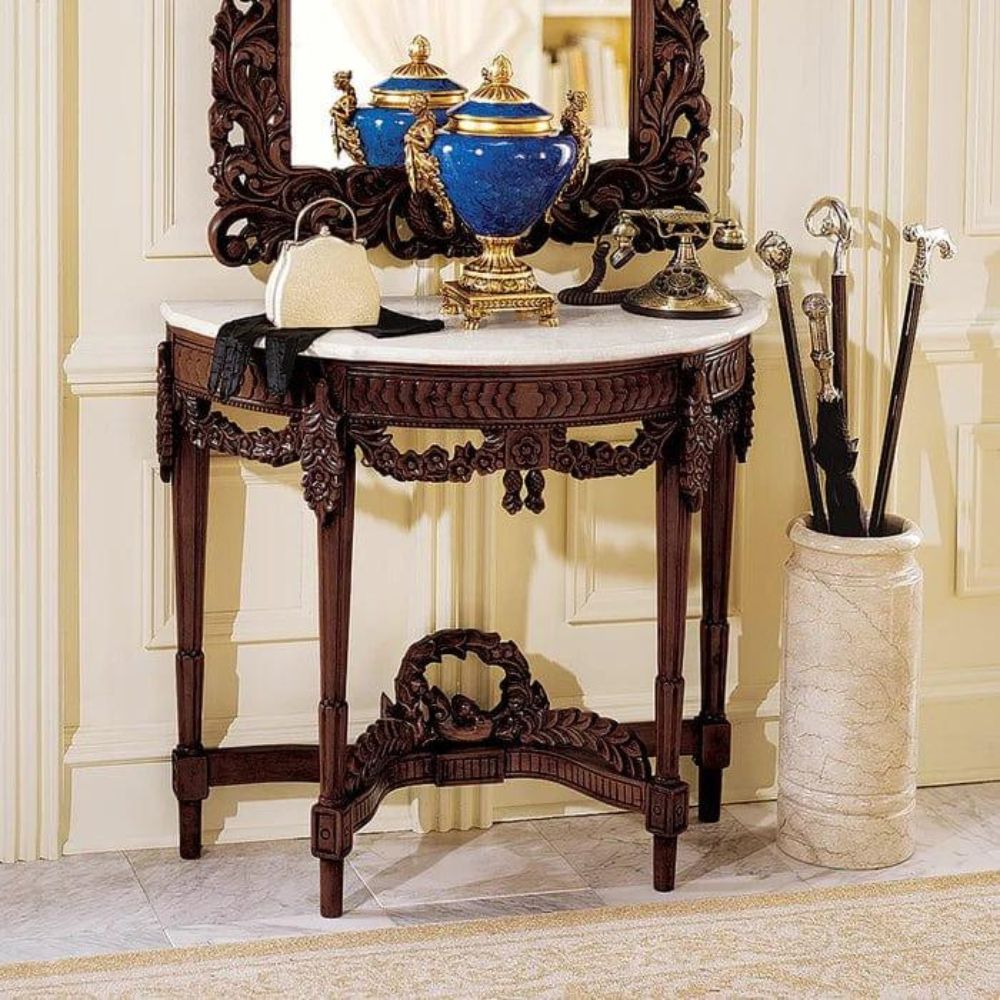 1-172-2.jpg Handcrafted Genuine Marble Console Table - Image 1