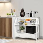 Handcrafted Mango Wood White Storage Console Table