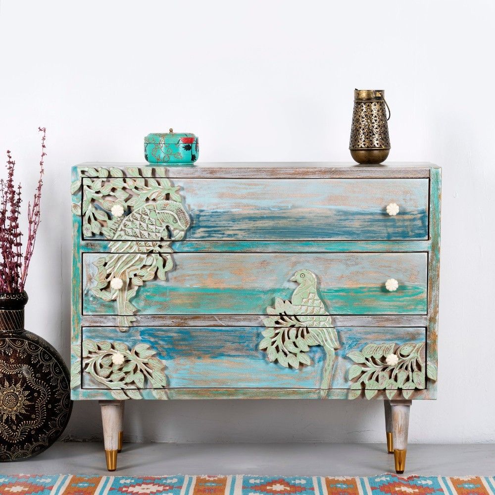 1-179.jpg Bird Cabinet with Three Drawers - Image 1