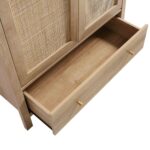 Frances Rattan Double Closet with 1 Drawer, Natural - Image 7