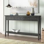 Handcrafted Natural Console Table 4 Drawer