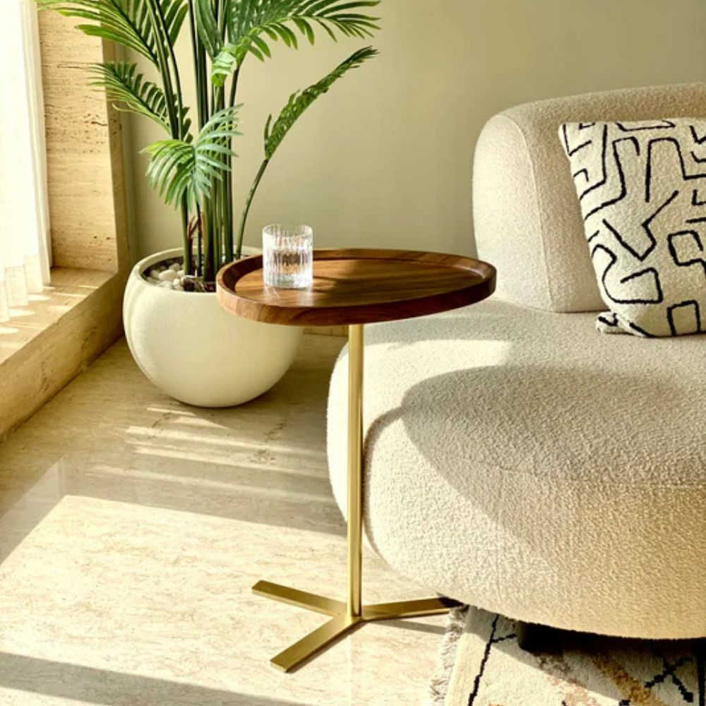 1-182-2.jpg Handcrafted Mango Wooden End Table - Image 1