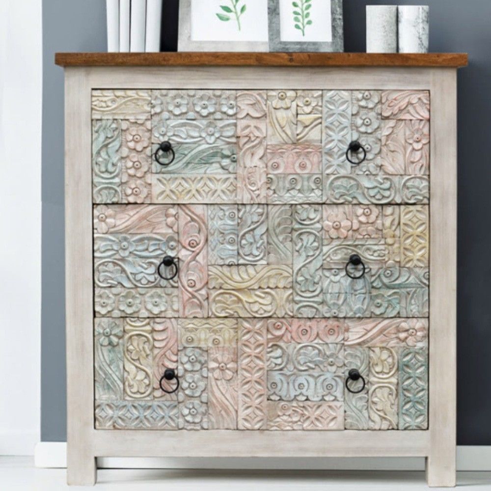 1-182.jpg Origa Wooden Carved Chest of Drawers - Image 1