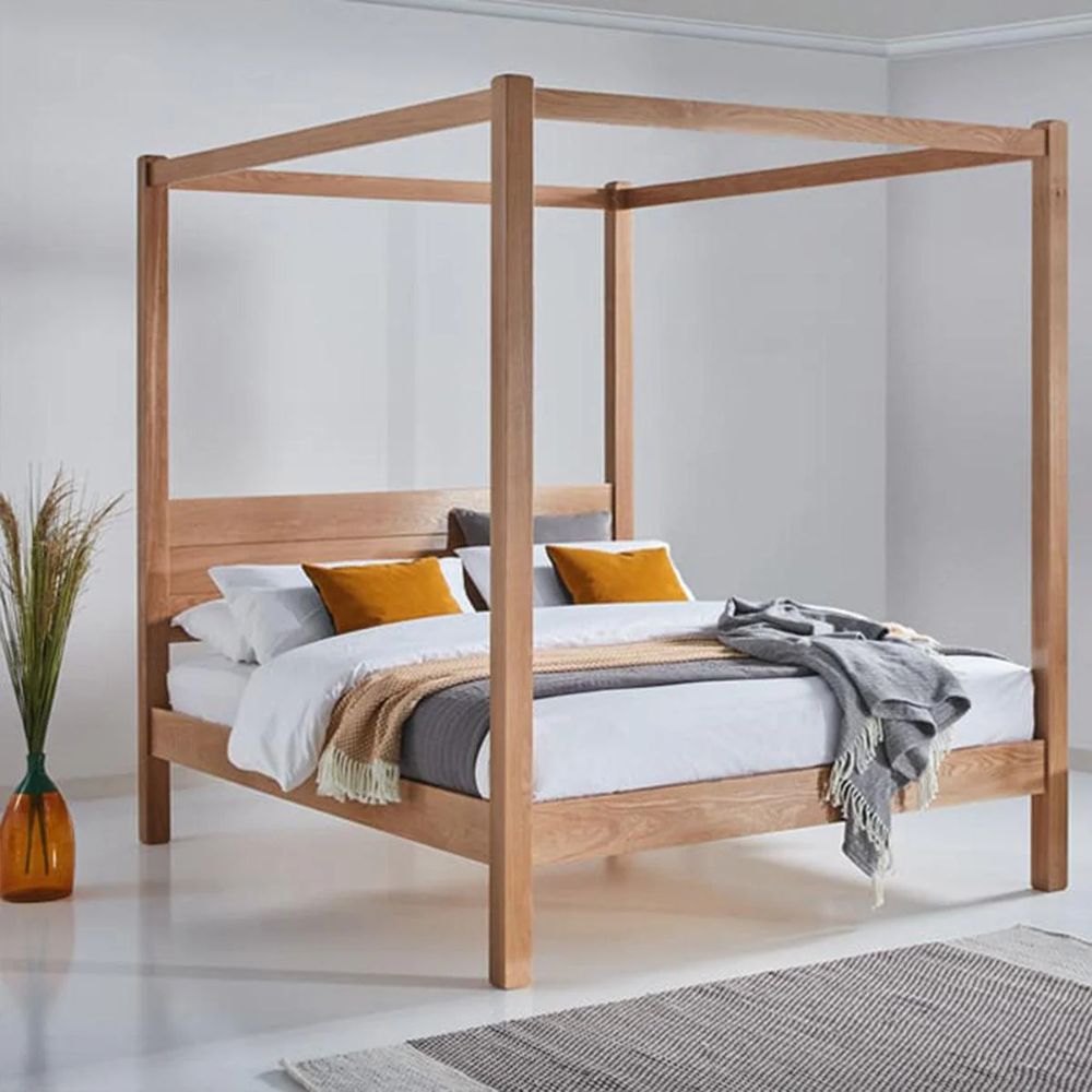 1-190-2.jpg Handcrafted Modern Sheesham Wood Poster Bed - Image 1