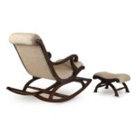 Mango Wood Rocking Chair with Foot Rest and Cushion for Living Room and Home Decor - Image 3