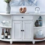 Wooden Bar Cabinet - Milky White