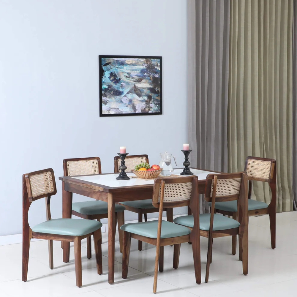 1-20-8.jpg Handcrafted Sheesham Wood 6 Seater Dining Set - Image 1