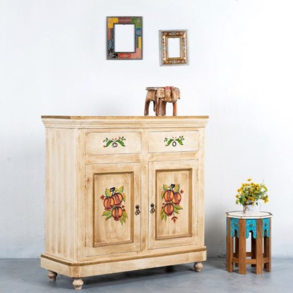 1-204.jpg Wooden Handpainted Cabinet - Image 1