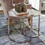 Handcrafted Iron & Wooden End Table - 2 Comb