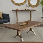 Handcrafted Live Edge Sheesham Wood and Mild Steel