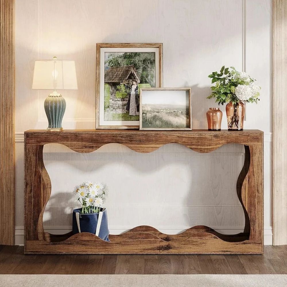 1-21-3.jpg Antique Sap Design Console Table Natural Finish - Image 1