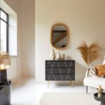 Handcrafted Mango Wood Chest Of Drawers In Rustic Black Finish