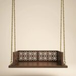 Indian Jhula in Walnut Finished Solid Wood & Brass Chain - Image 5