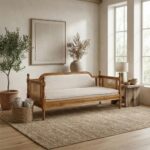 Handcrafted Wooden Three Seater Modern Sofa