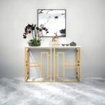 Wooden Artistic Metal Console Table