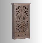 Jodhpuri Wooden Carved Wooden Wardrobe Almirah