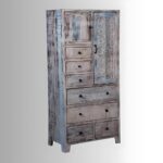 Jodhpuri Wooden Carved Wardrobe in Rustic Look