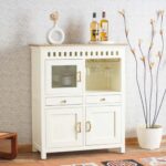 Wooden Artistic Mango Wood Bar Cabinet - Image 9