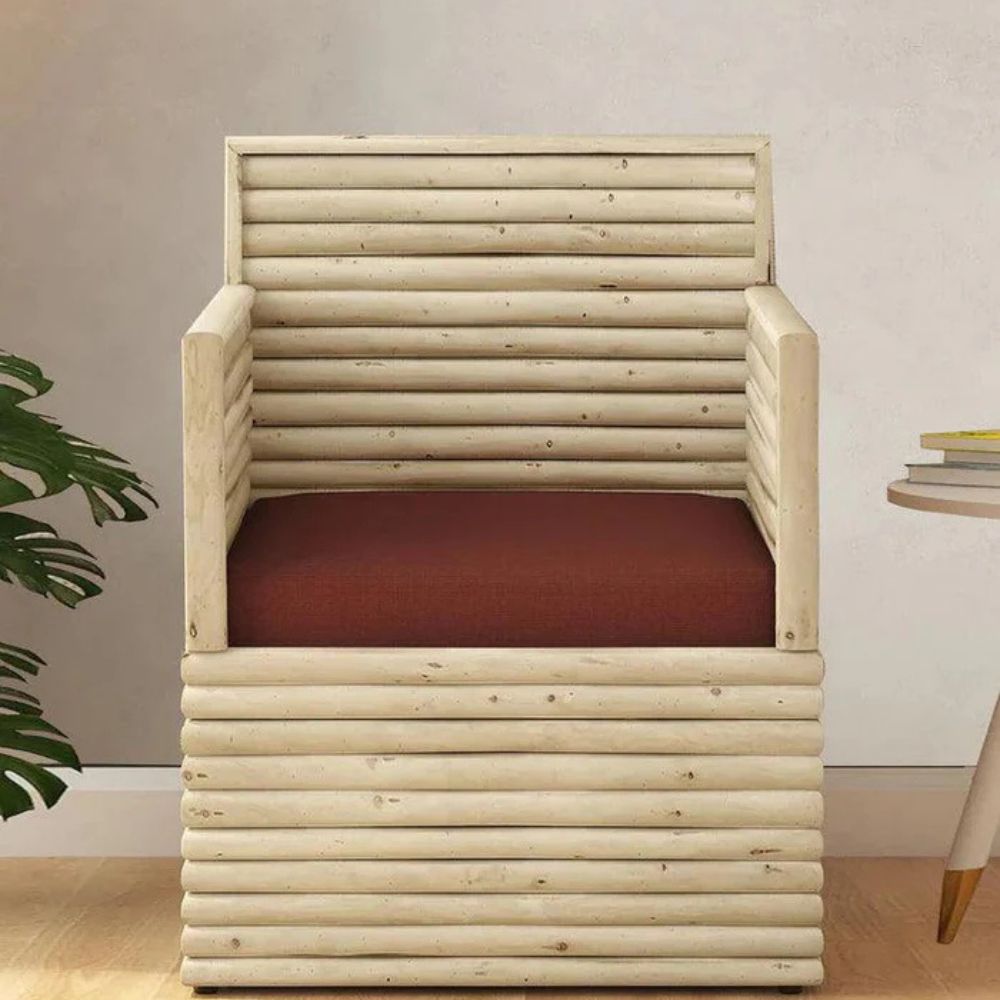 1-243-1.jpg Mango Wood 1 Seater Sofa In Natural Finish - Image 1