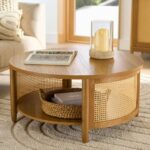 Cane Wooden Round Coffee Table Furniture