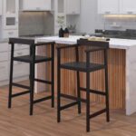 Wooden Indian Design Square Barstool