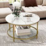 Marble Round Coffee Table Furniture - Image 4