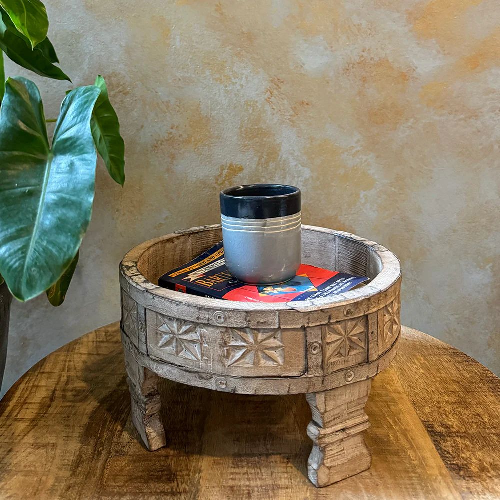 1-263.jpg Mini Wooden Grinder/Chakki Table - Image 1