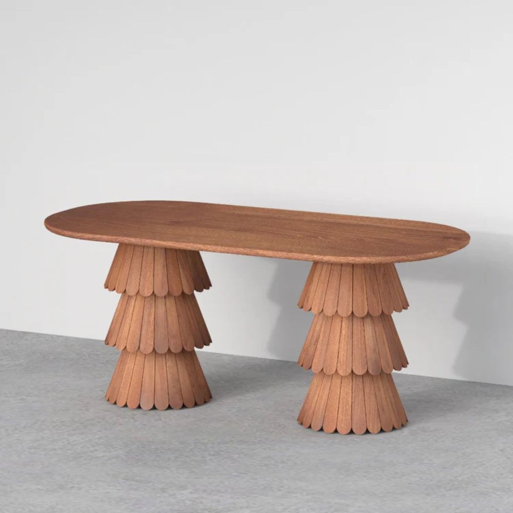 1-265-1.jpg Antique 2 Steer Dinning Table - Image 1