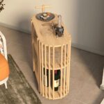 Wooden Artistic Antique Mango Wood Bar Cart - Image 2