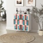 Wooden Artistic Modern Mango Wood Bar Cabinet