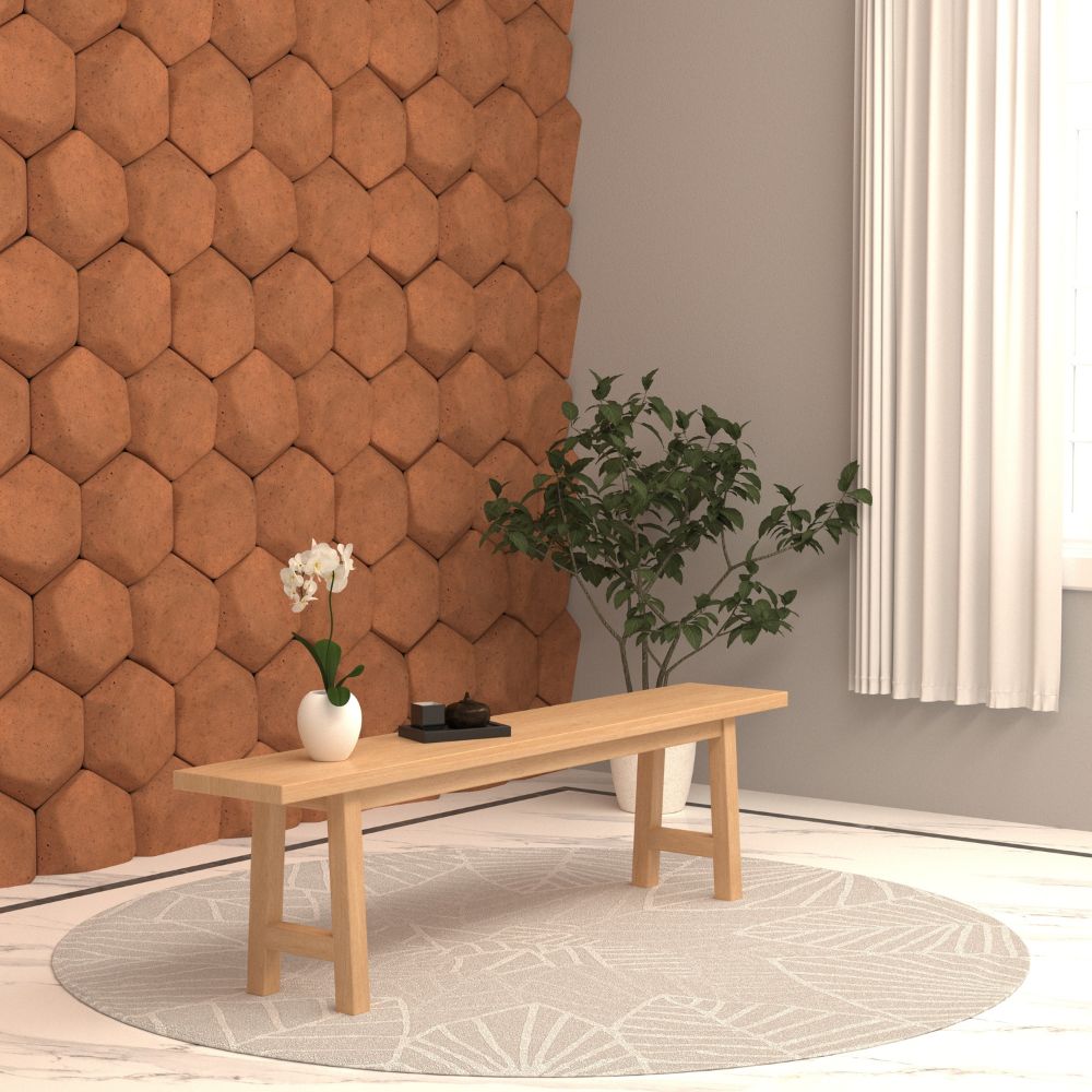 1-276.jpg Simple Plain Natural Brown Finished Handmade Wooden Bench - Image 1