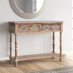 Handcarved Console table With Storage Table