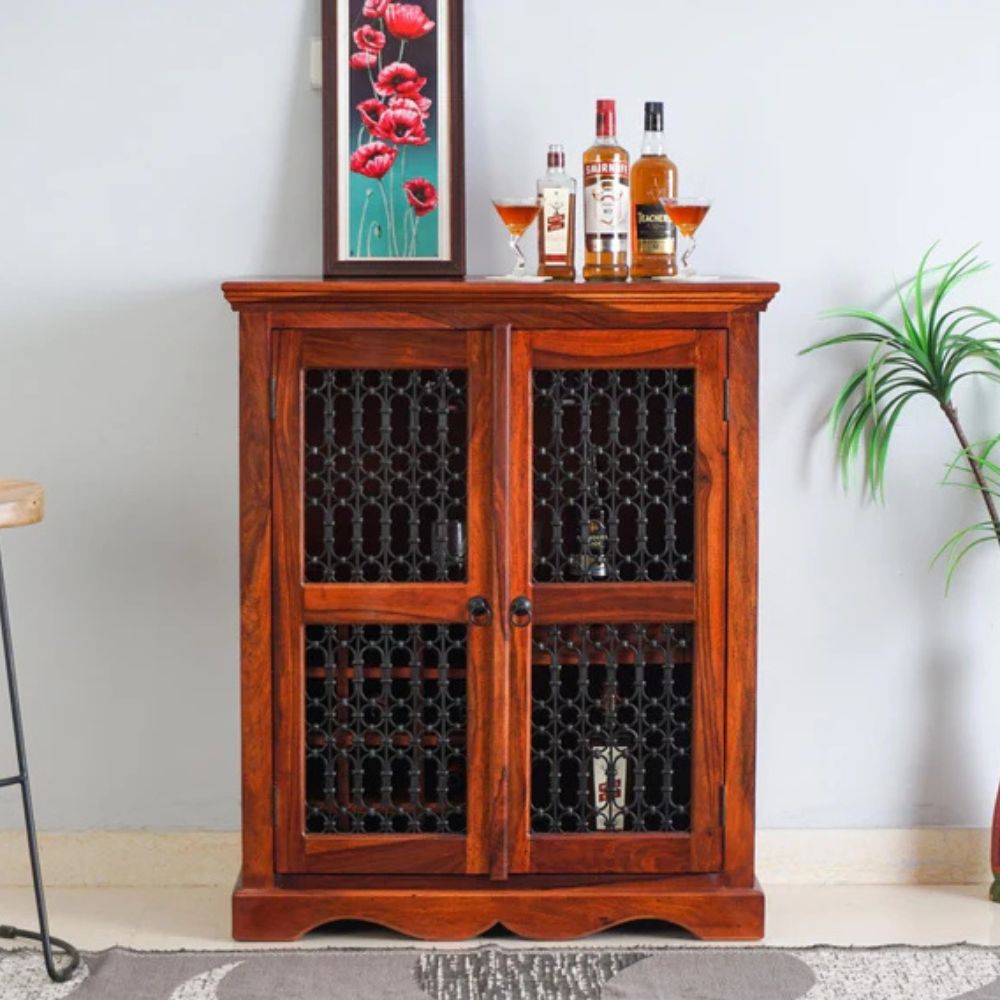 1-3-2.jpg Wooden Sheesham Wood Bar Cabinet - Image 1