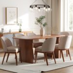 Wooden Solid Wood Dining Table Set Without Arms