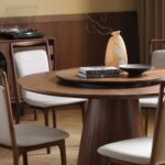 Solid Round walnut Dining Table dining table - Image 5