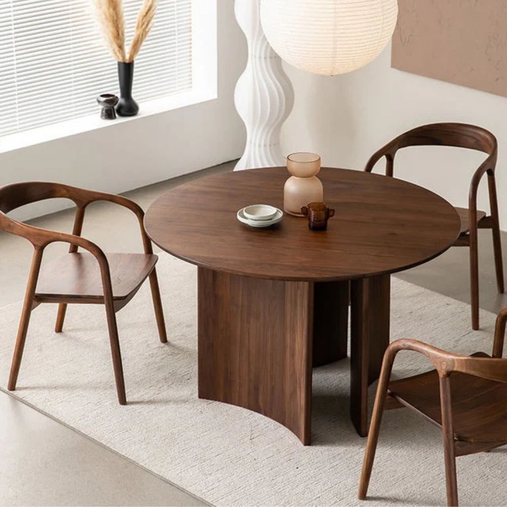1-307.jpg Handmade Round Walnut Dining Table round dining table - Image 1