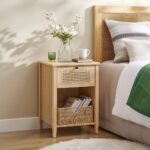 Handcrafted Bedside Table 1 Drawer Natural-Finish