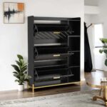 Shoe Rack 3 Flip Drawers & Open Shelves - Image 5