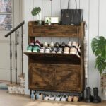 Shoe Rack Flip Drawers & Open Shelves