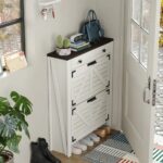 Shoe Rack Storage Cabinet with 2 Flip Drawers - Image 3