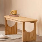 Wooden Solid Ash Wood & Rattan Bench - Image 5