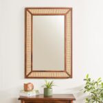 Cane Wooden Mango Wood Wall Mirror