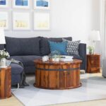 Solid wood coffee table in natural finish