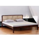 Handcrafted Wooden Headboard Cane Bed