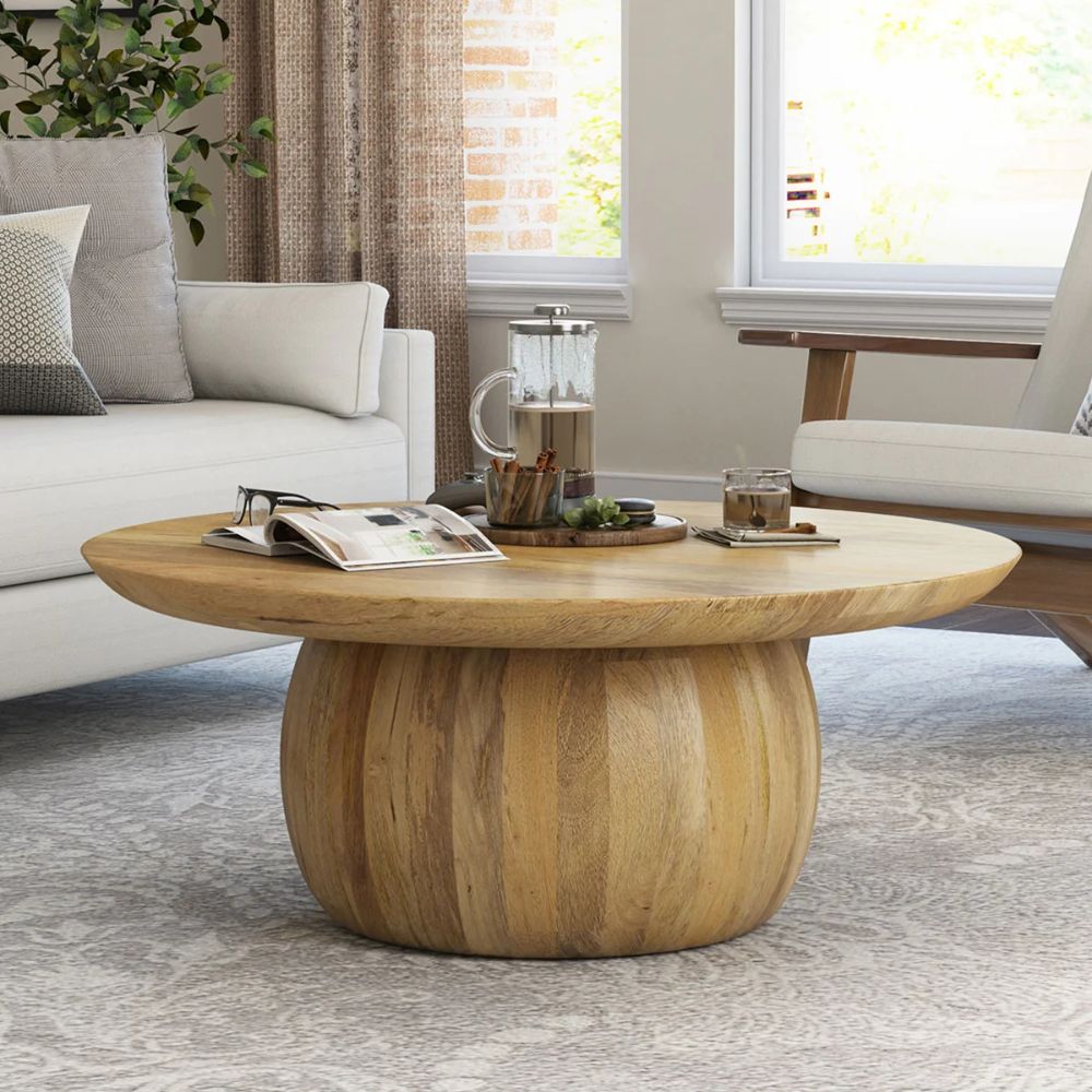 1-357.jpg Villa Adrian Solid Wood Round Top Coffee Table - Image 1