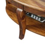 Falk Oval Coffee Table Teak Finish - Image 6