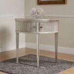 Hand Work Half Round Wooden Side Table