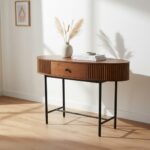 Wooden Unique Console Table with Drawer - Image 2