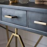 Industrial Three Drawer Wooden Desk Console - Image 3