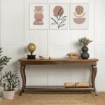 Handcrafted Wooden Artistic Natural Finish Console Table